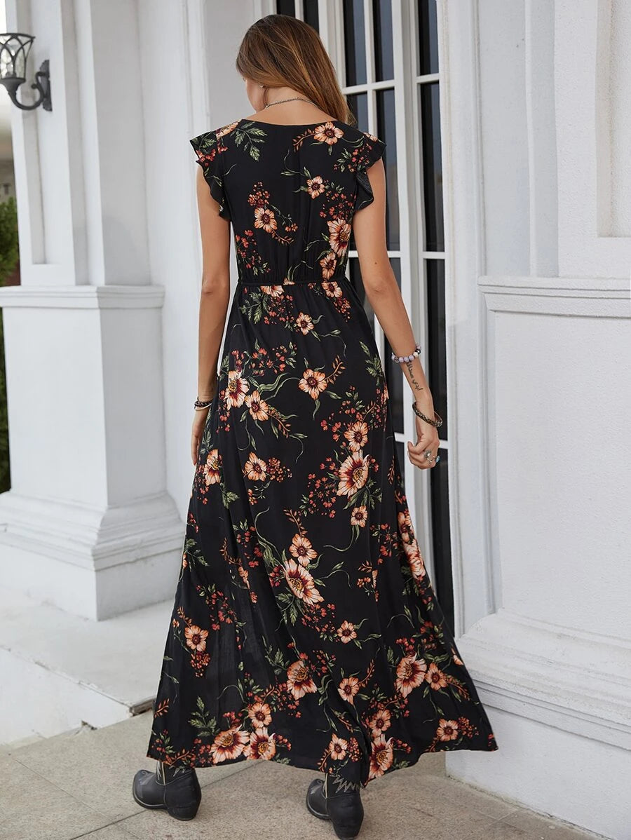 Vestido Alana Floral Longo