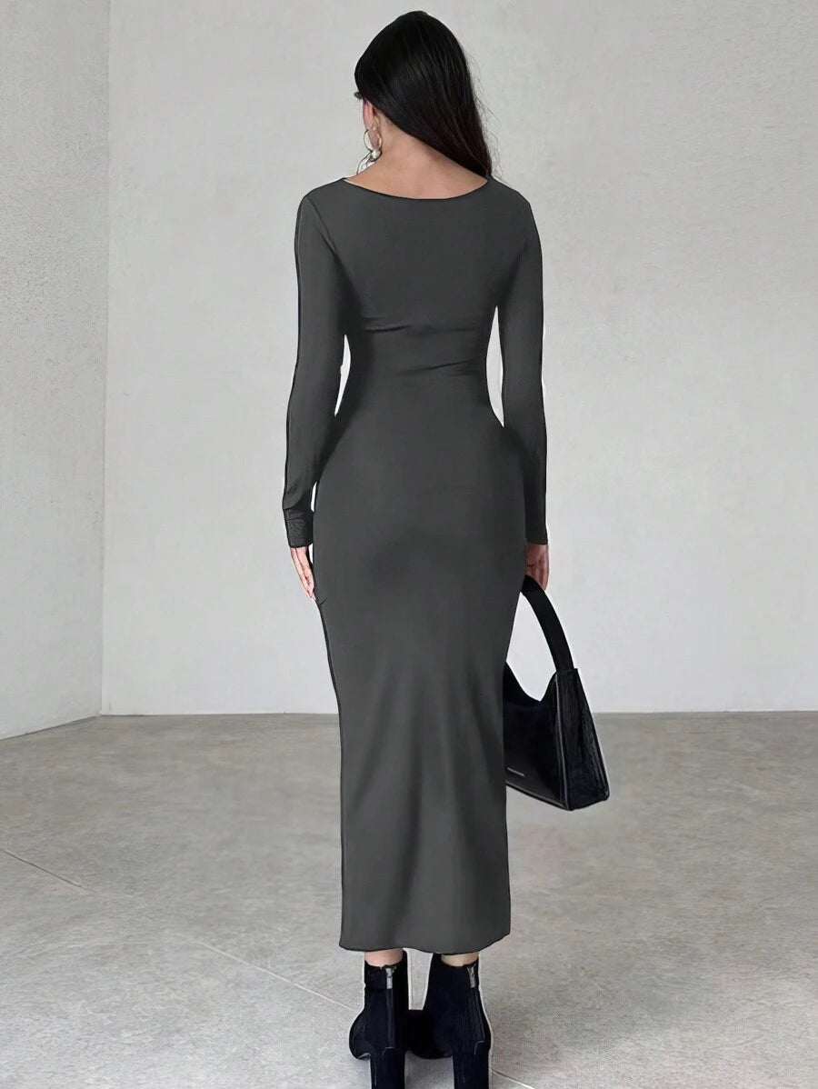 Vestido Olivia Noir Plissé