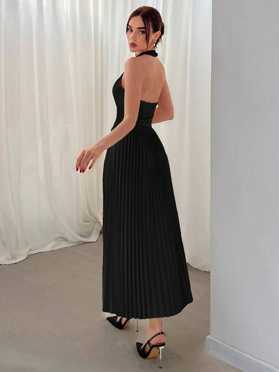 Conjunto Elisa Elegante com Colete Frente Única e Saia Plissada