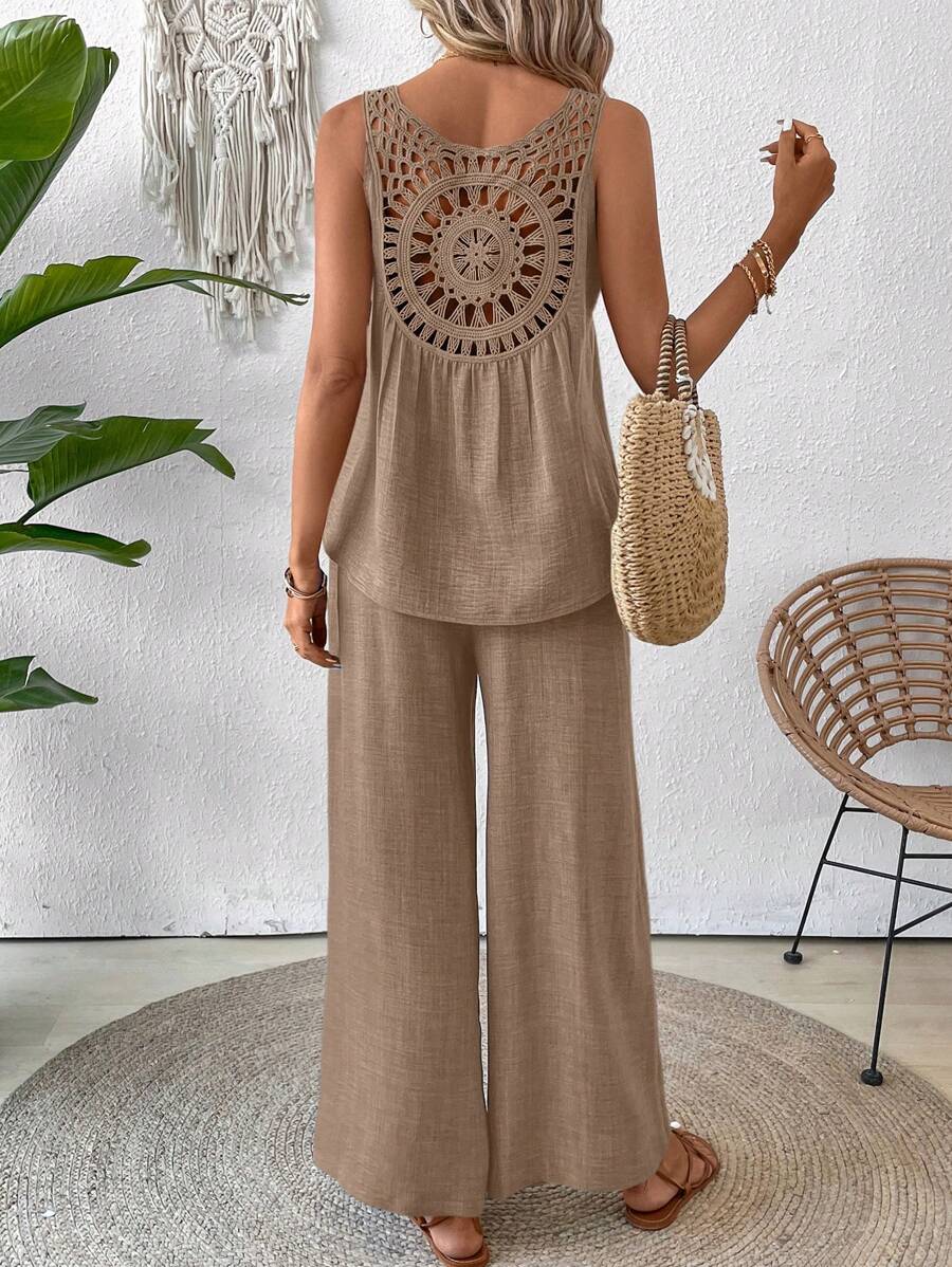 Conjunto Calvaya Casual com Top e Calça Longa