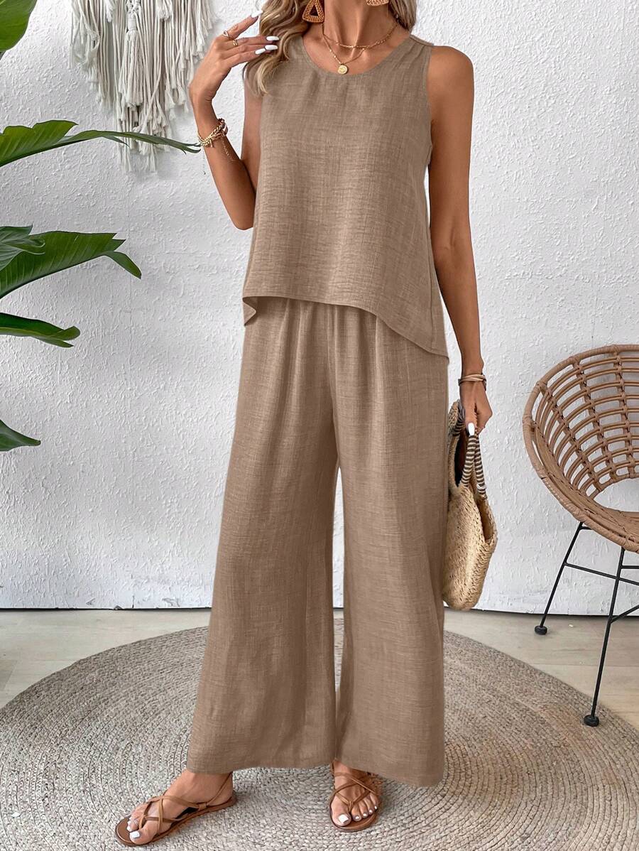 Conjunto Calvaya Casual com Top e Calça Longa