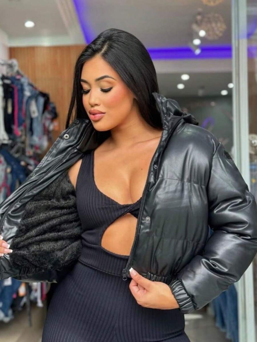 Jaqueta Aurora Puffer Leather