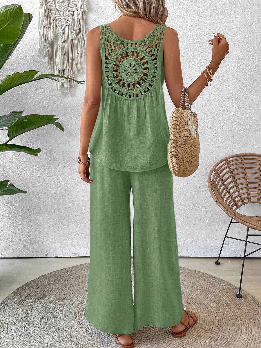 Conjunto Calvaya Casual com Top e Calça Longa