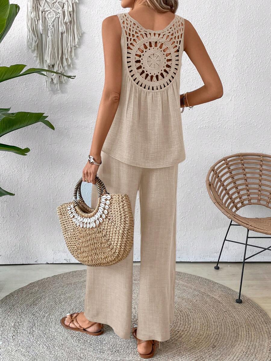 Conjunto Calvaya Casual com Top e Calça Longa