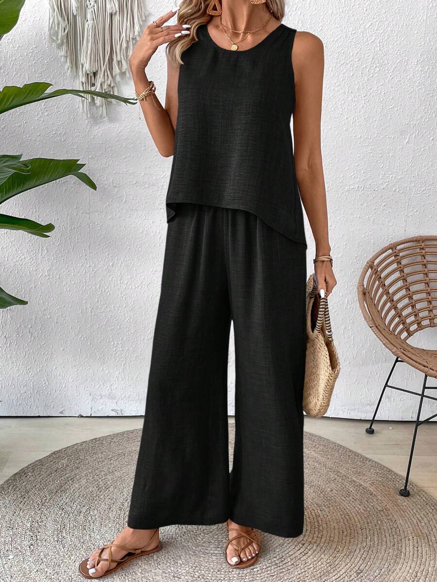 Conjunto Calvaya Casual com Top e Calça Longa