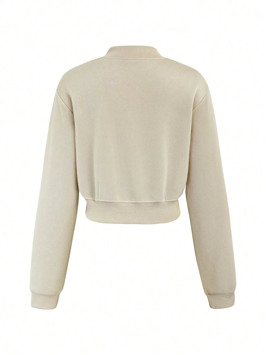 Jaqueta Bianca Cropped Casua