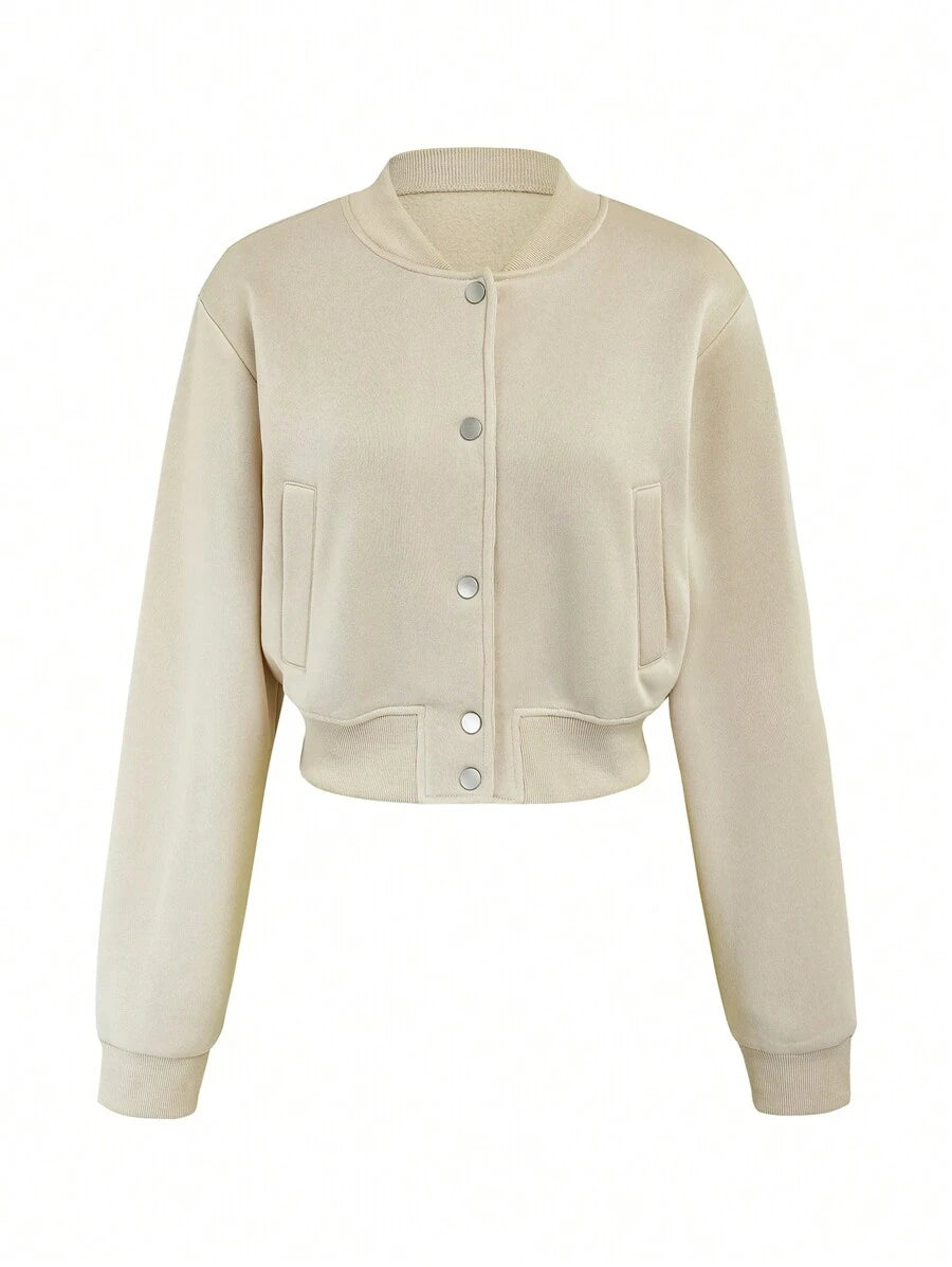 Jaqueta Bianca Cropped Casua