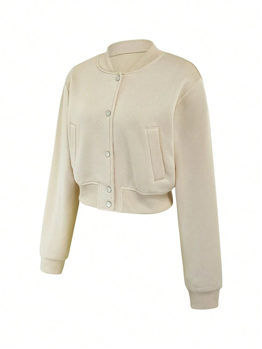 Jaqueta Bianca Cropped Casua