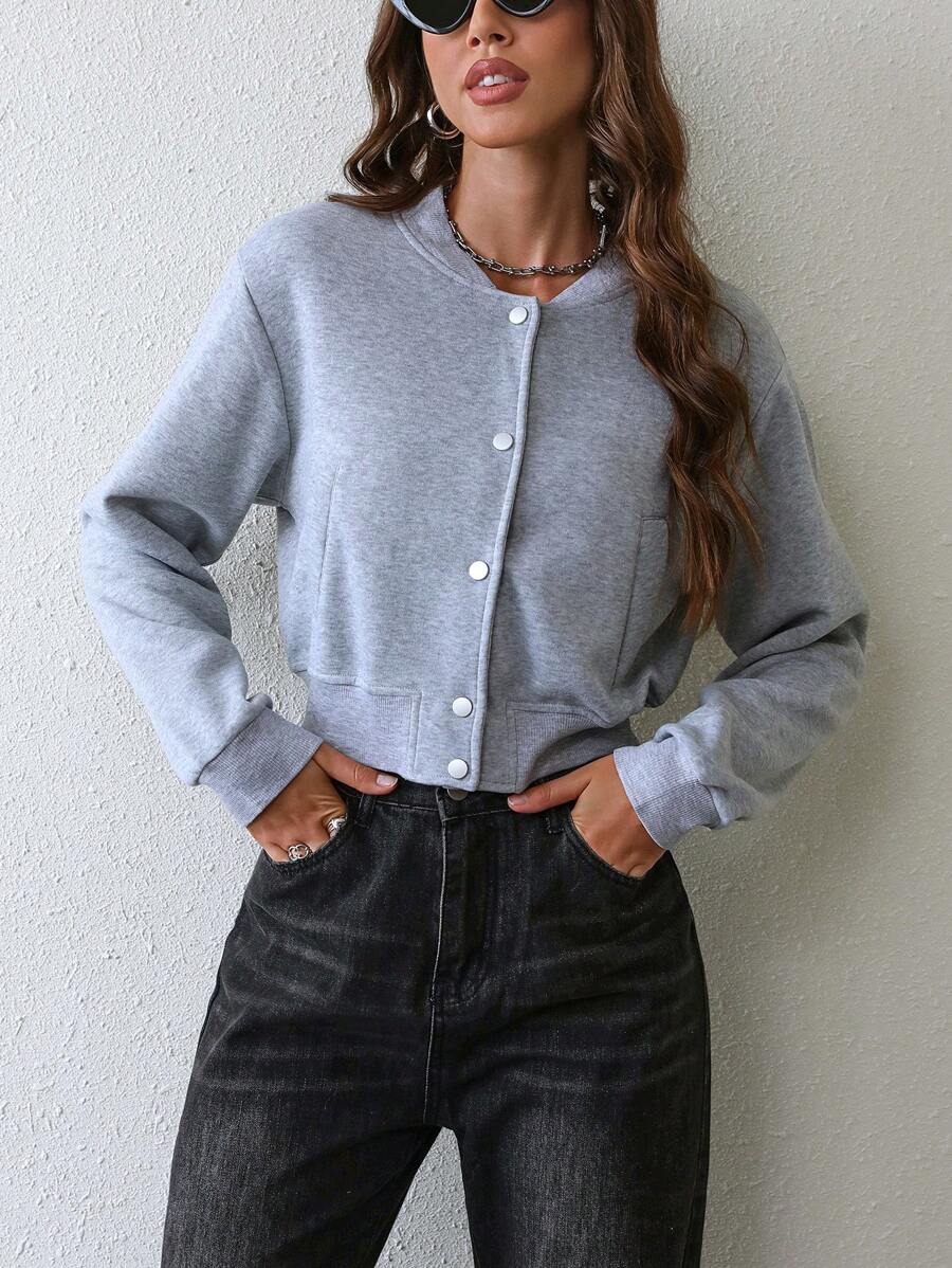 Jaqueta Bianca Cropped Casua