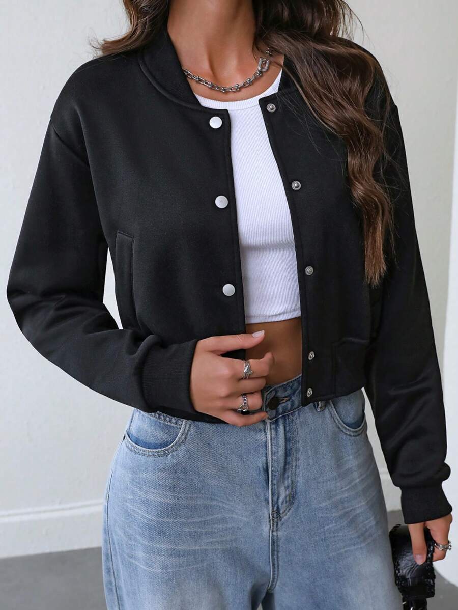 Jaqueta Bianca Cropped Casua