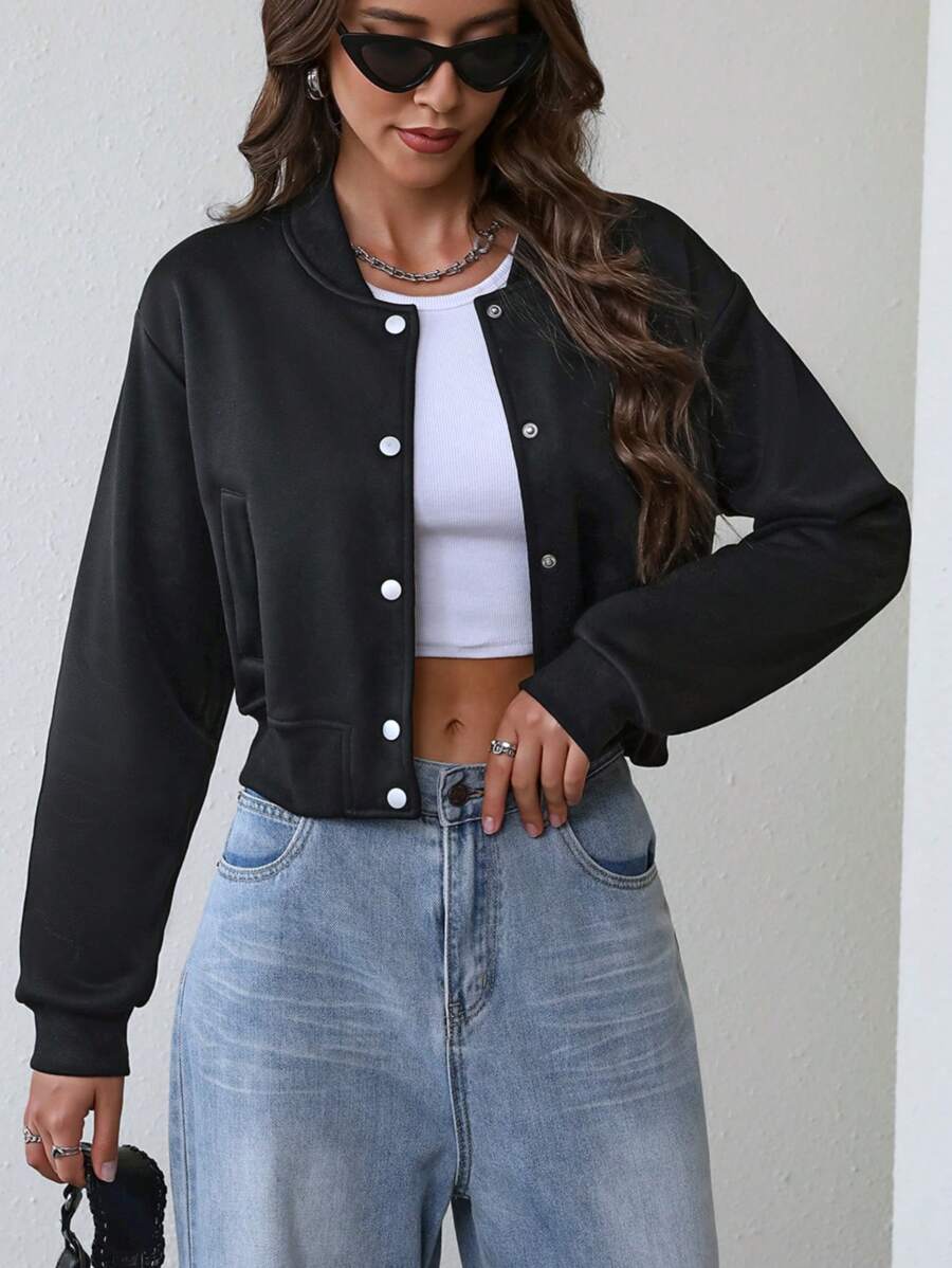Jaqueta Bianca Cropped Casua