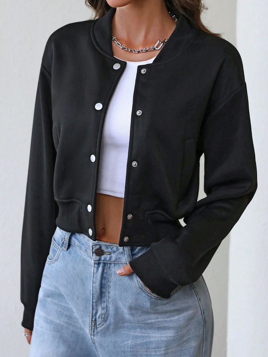 Jaqueta Bianca Cropped Casua