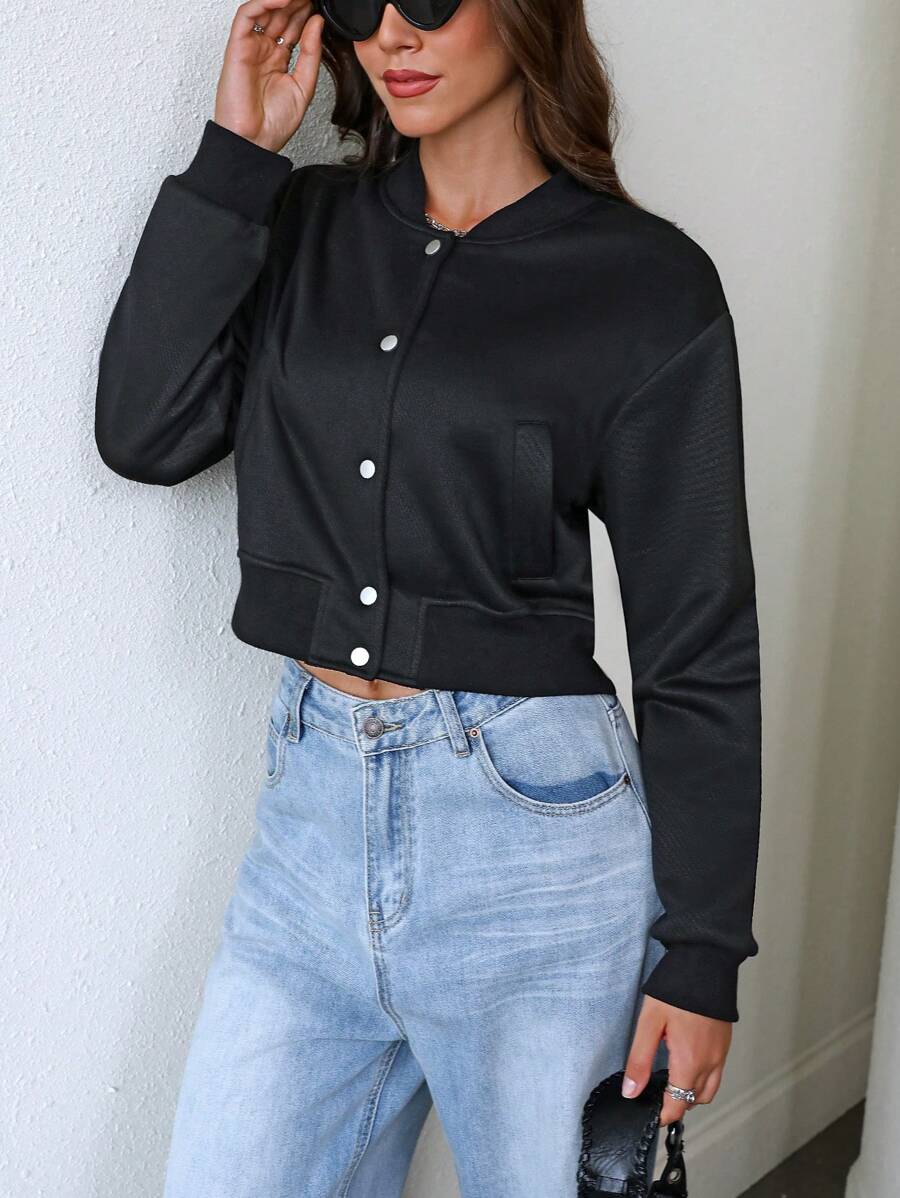 Jaqueta Bianca Cropped Casua