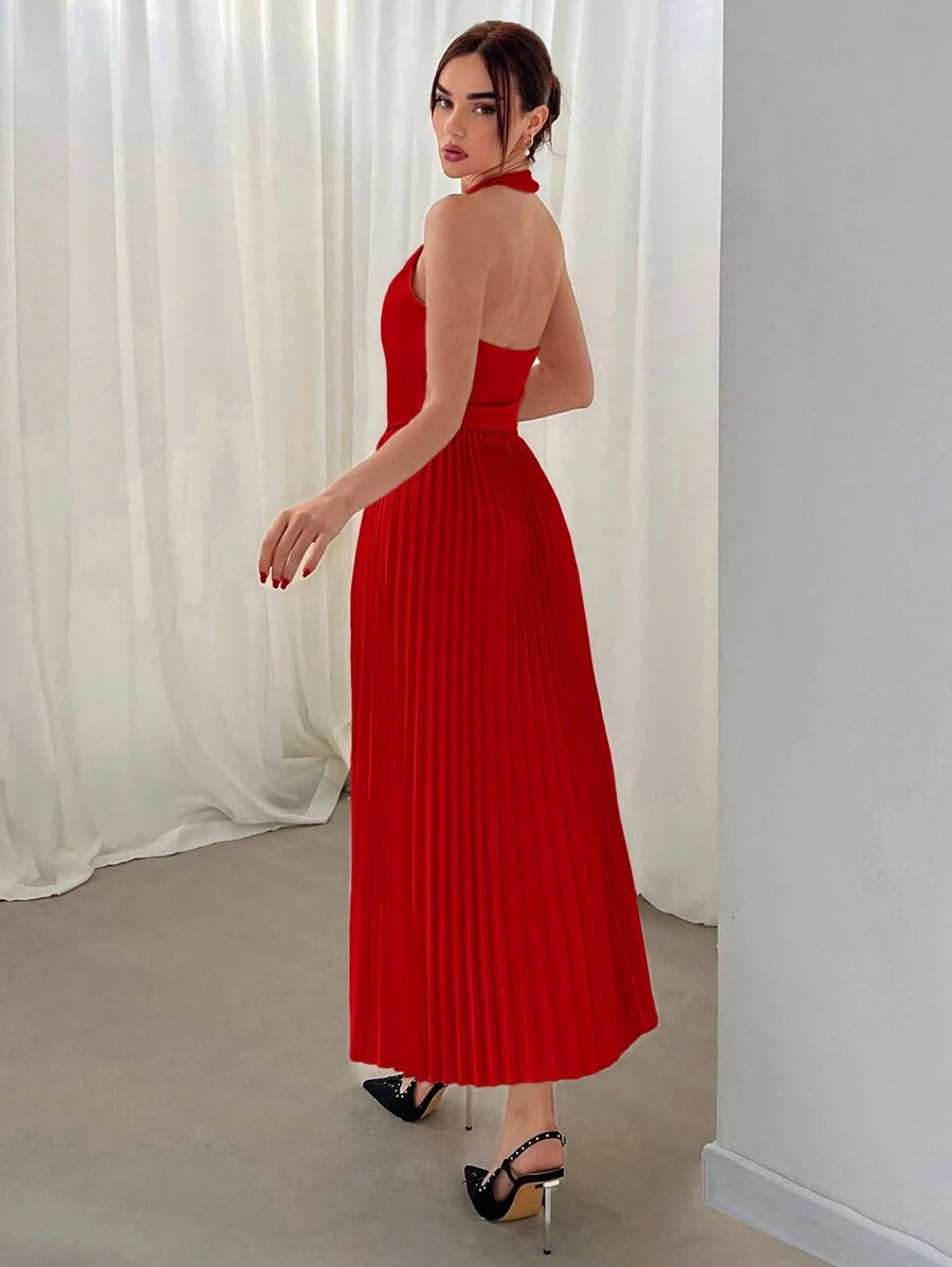 Conjunto Elisa Elegante com Colete Frente Única e Saia Plissada