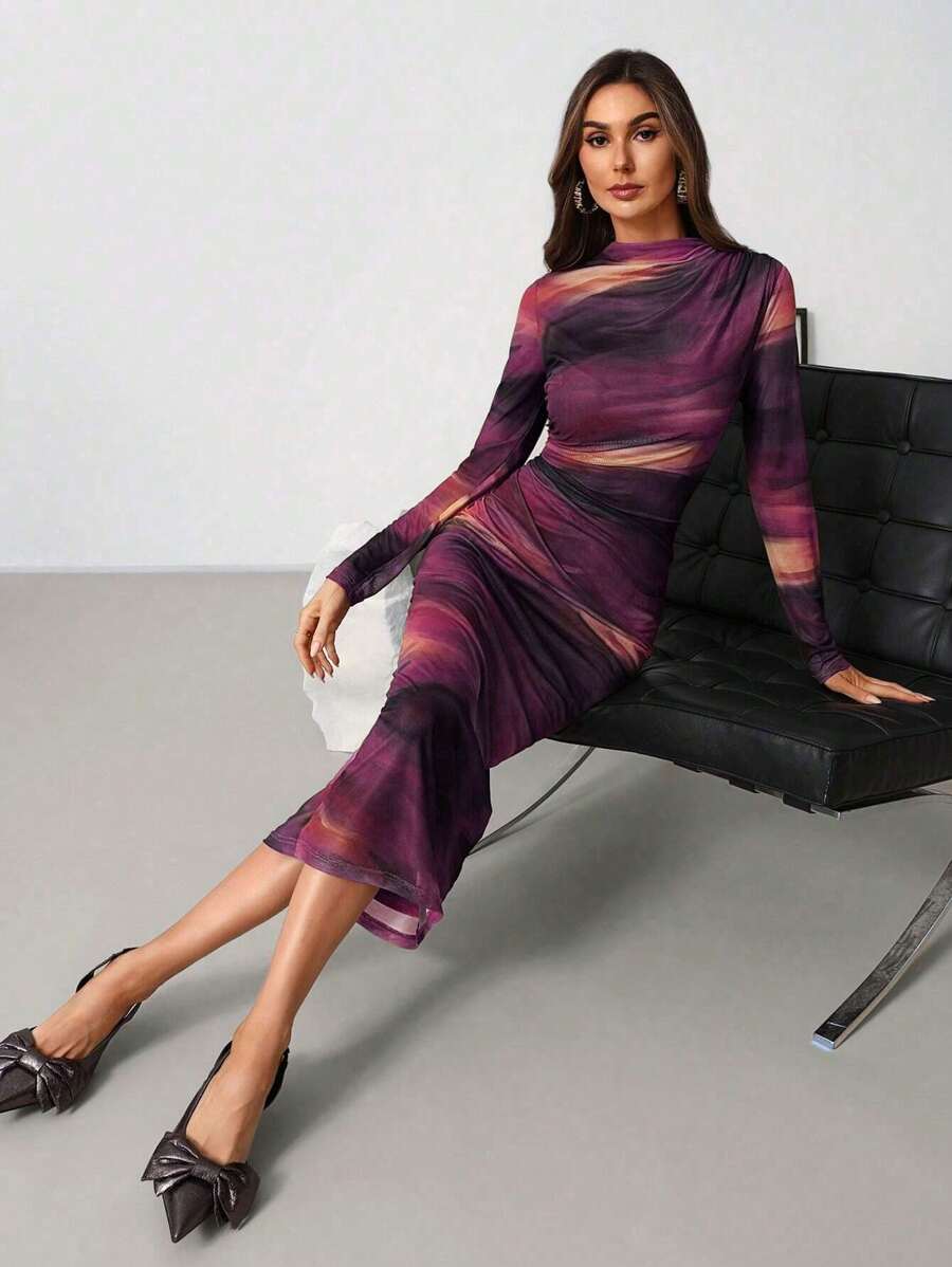 Vestido Nicole Abstract Noir