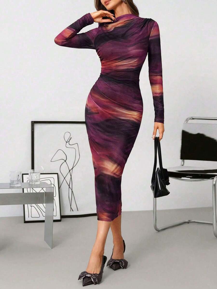 Vestido Nicole Abstract Noir