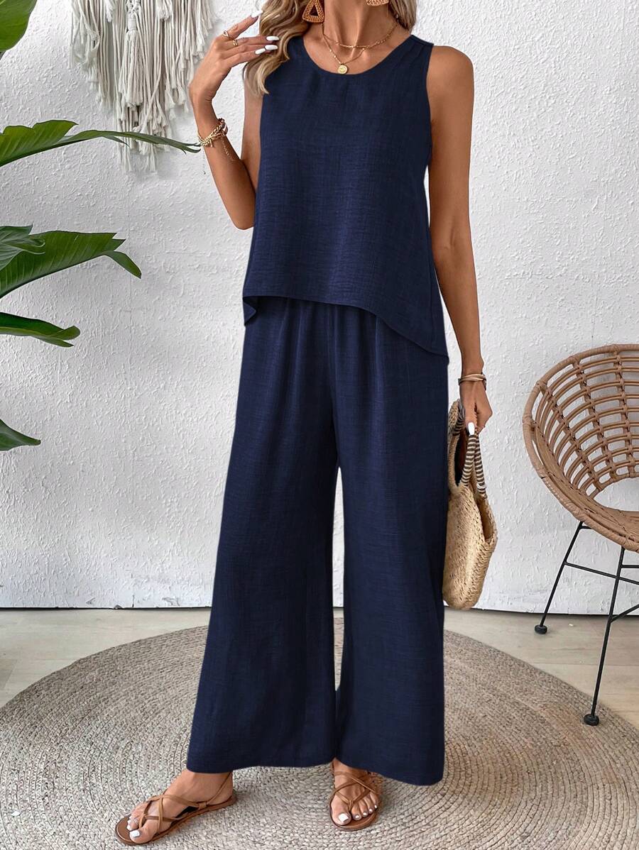 Conjunto Calvaya Casual com Top e Calça Longa