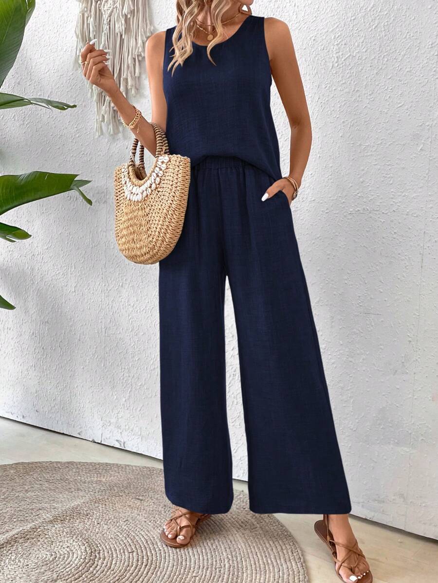 Conjunto Calvaya Casual com Top e Calça Longa