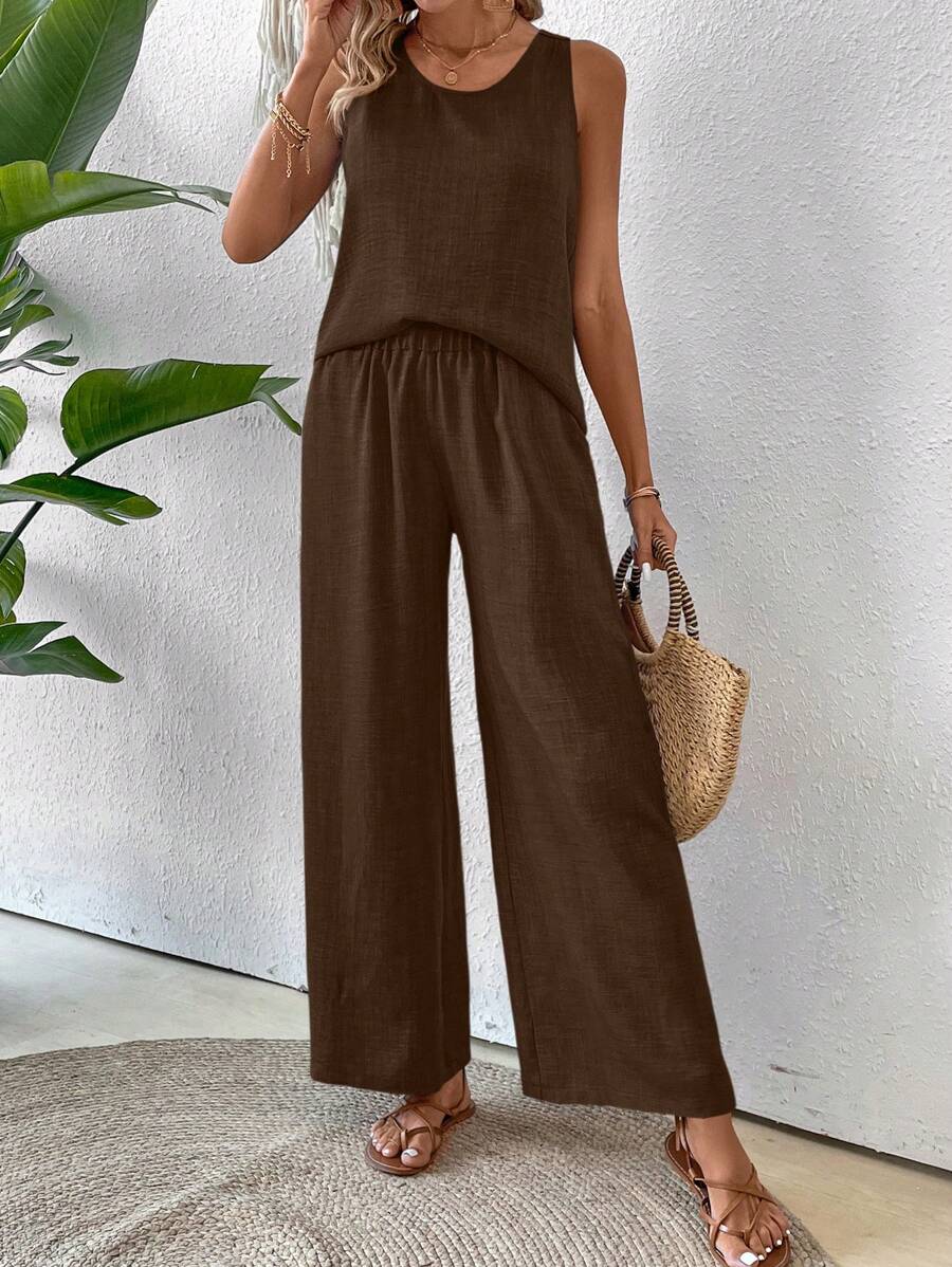 Conjunto Calvaya Casual com Top e Calça Longa