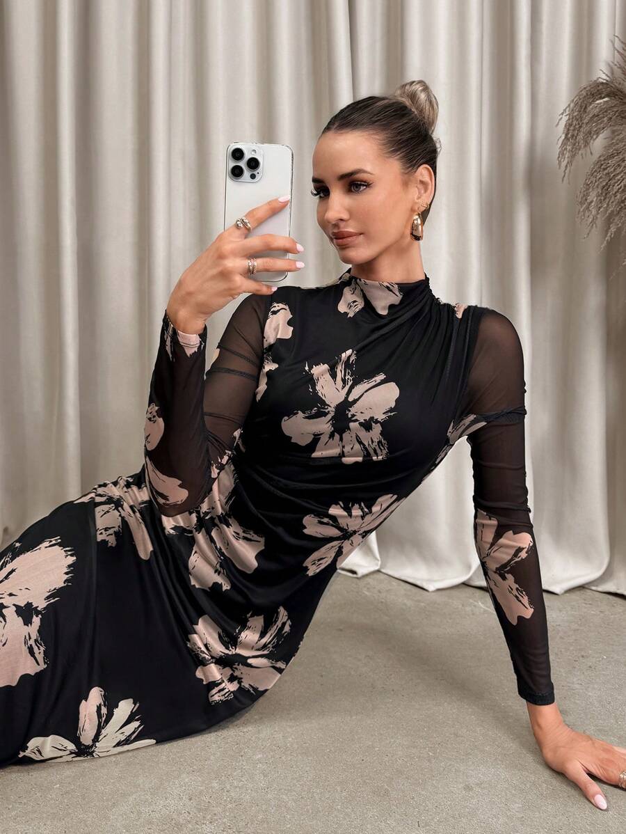 Vestido Nicole Abstract Noir
