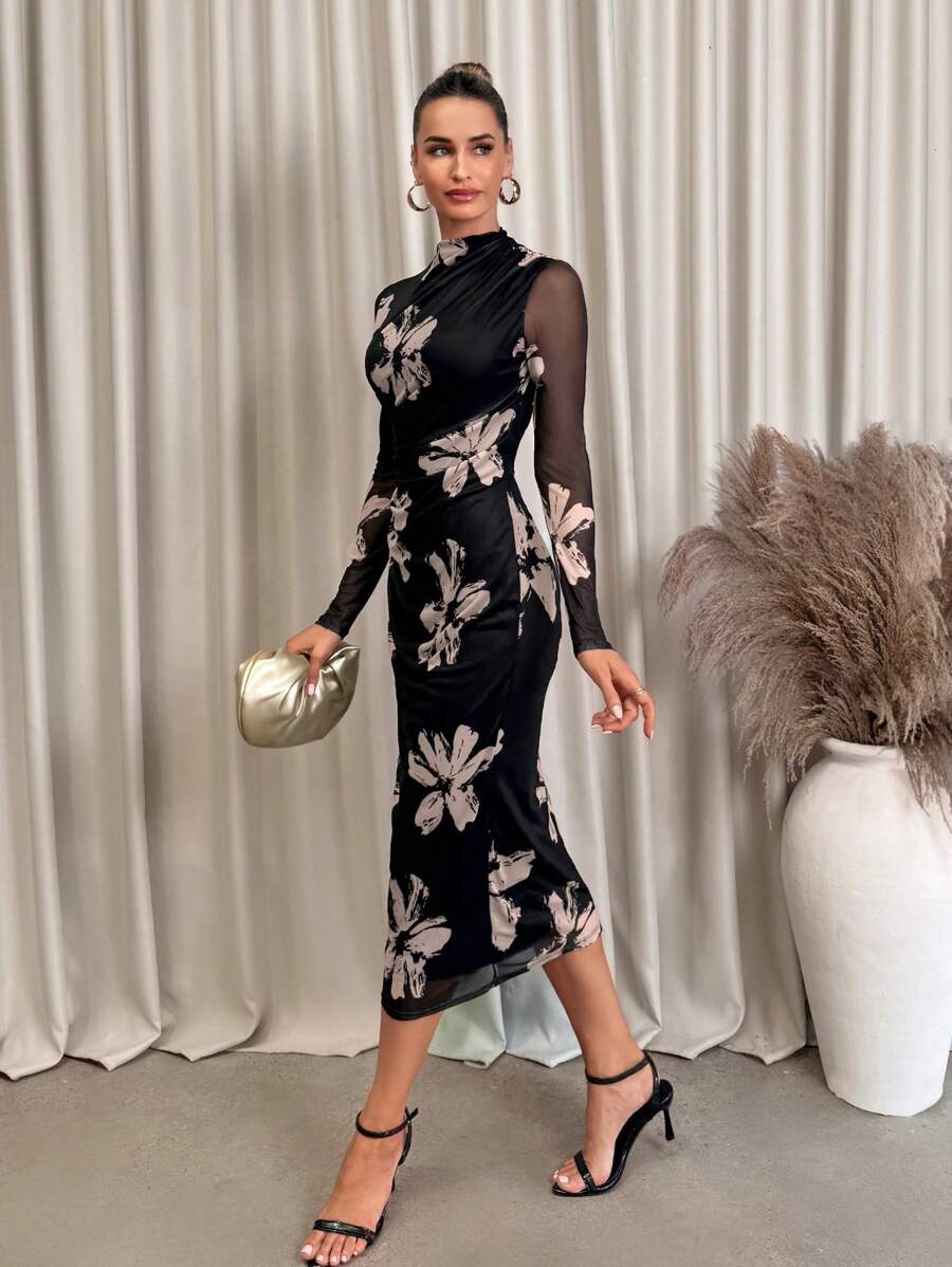 Vestido Nicole Abstract Noir