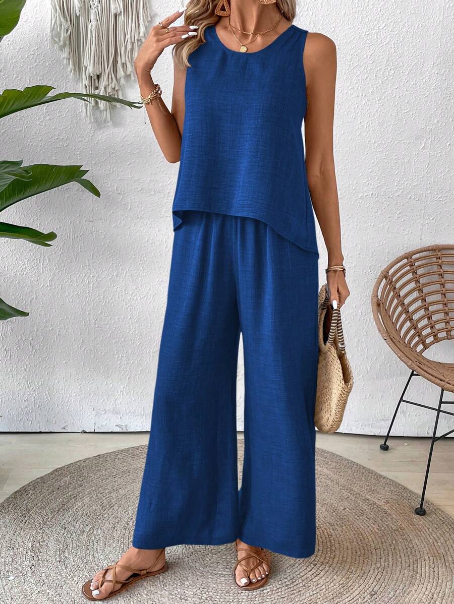 Conjunto Calvaya Casual com Top e Calça Longa