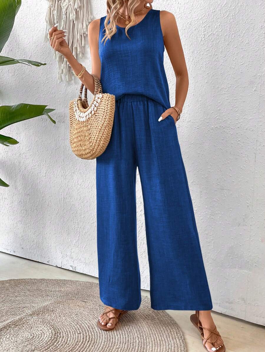 Conjunto Calvaya Casual com Top e Calça Longa