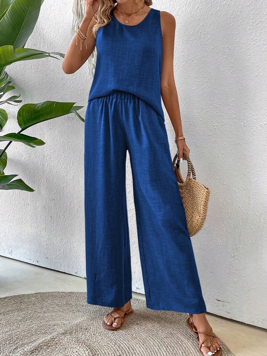 Conjunto Calvaya Casual com Top e Calça Longa