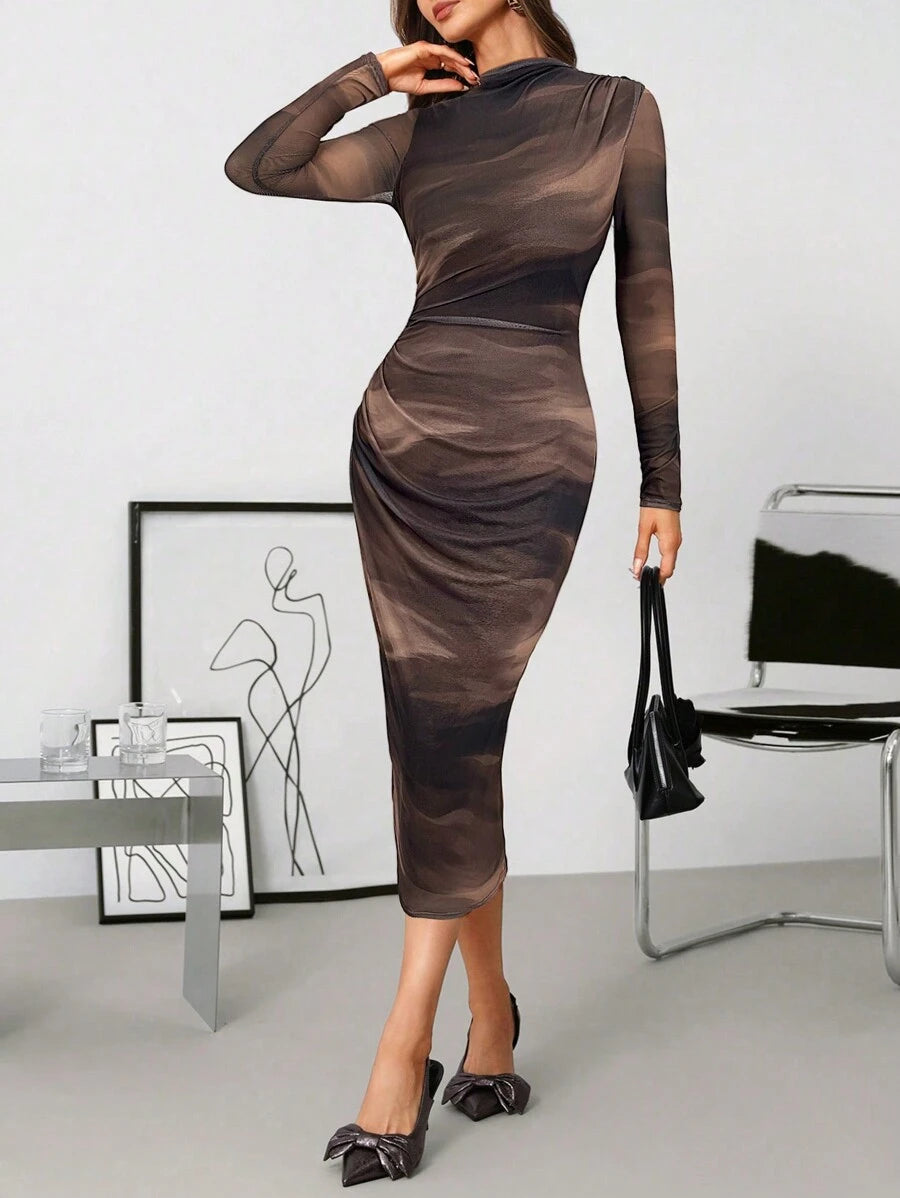 Vestido Nicole Abstract Noir