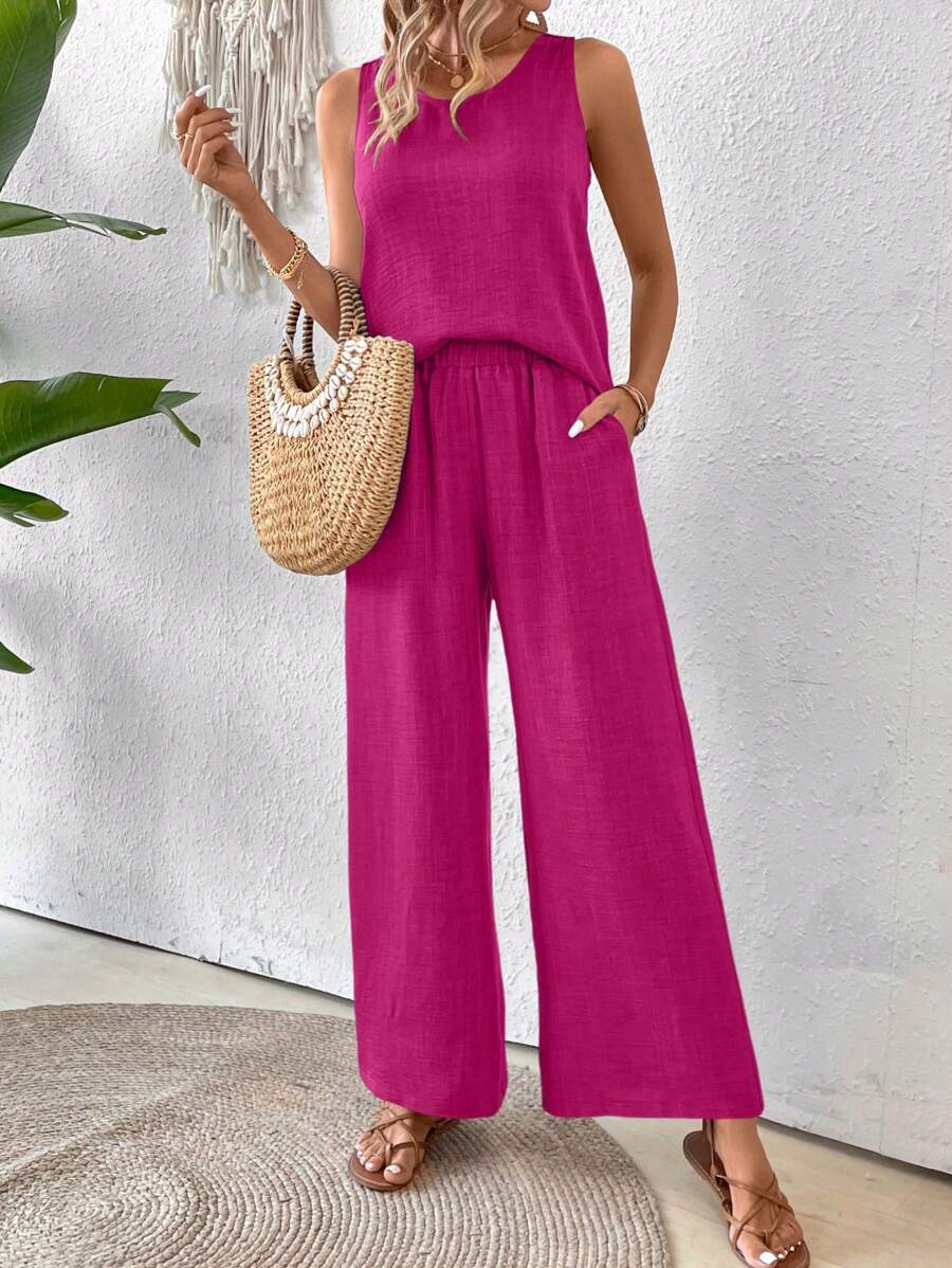 Conjunto Calvaya Casual com Top e Calça Longa