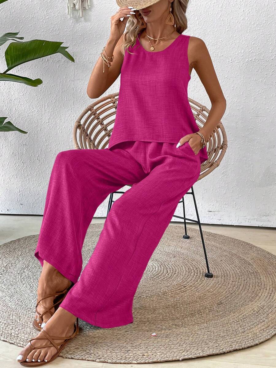 Conjunto Calvaya Casual com Top e Calça Longa