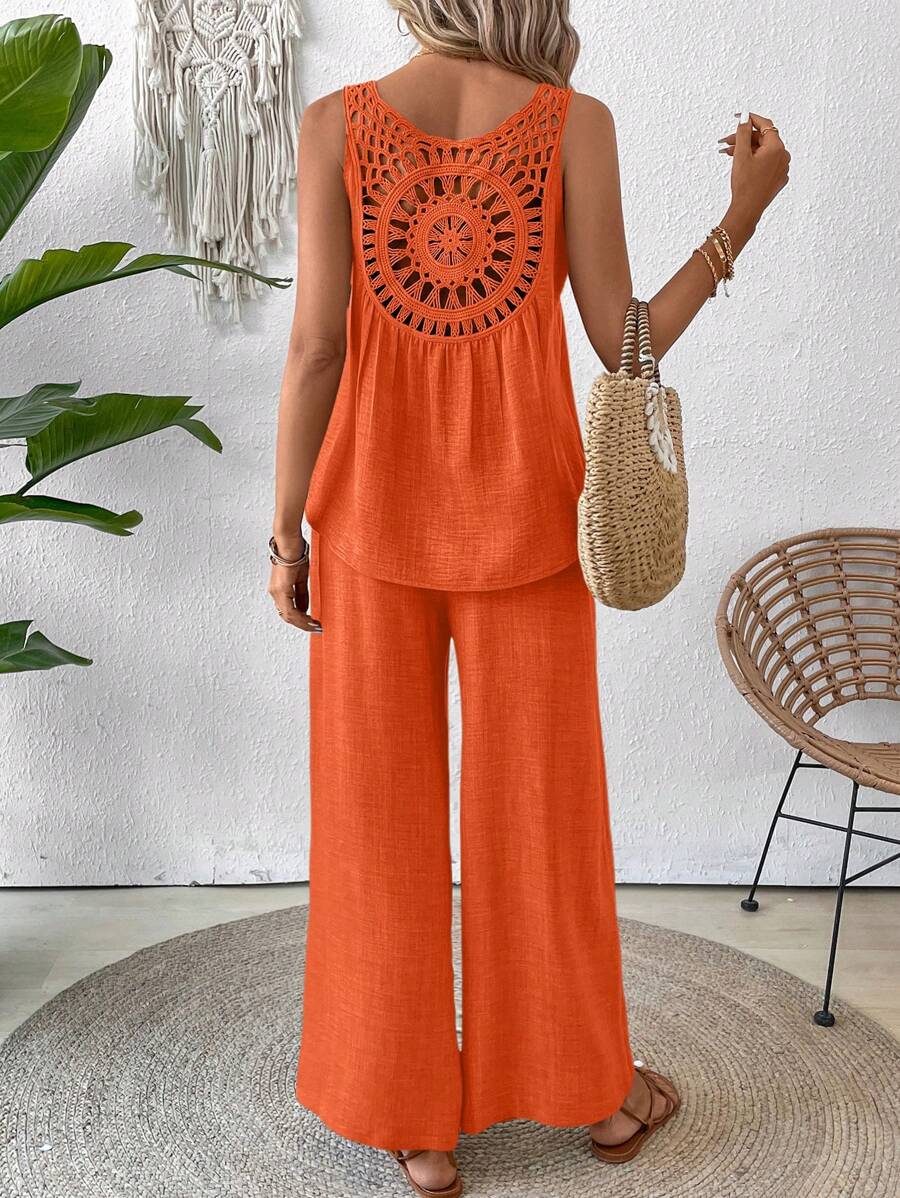 Conjunto Calvaya Casual com Top e Calça Longa