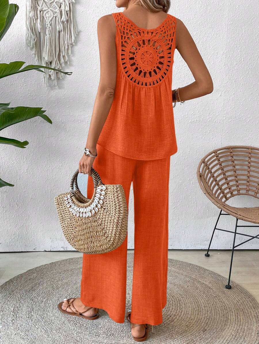 Conjunto Calvaya Casual com Top e Calça Longa