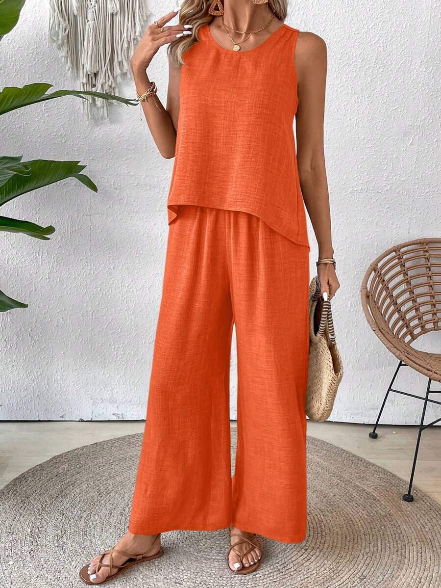 Conjunto Calvaya Casual com Top e Calça Longa