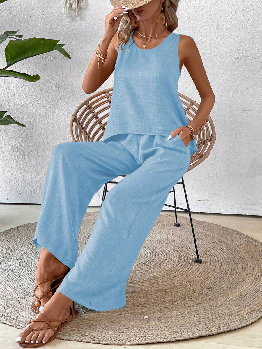 Conjunto Calvaya Casual com Top e Calça Longa