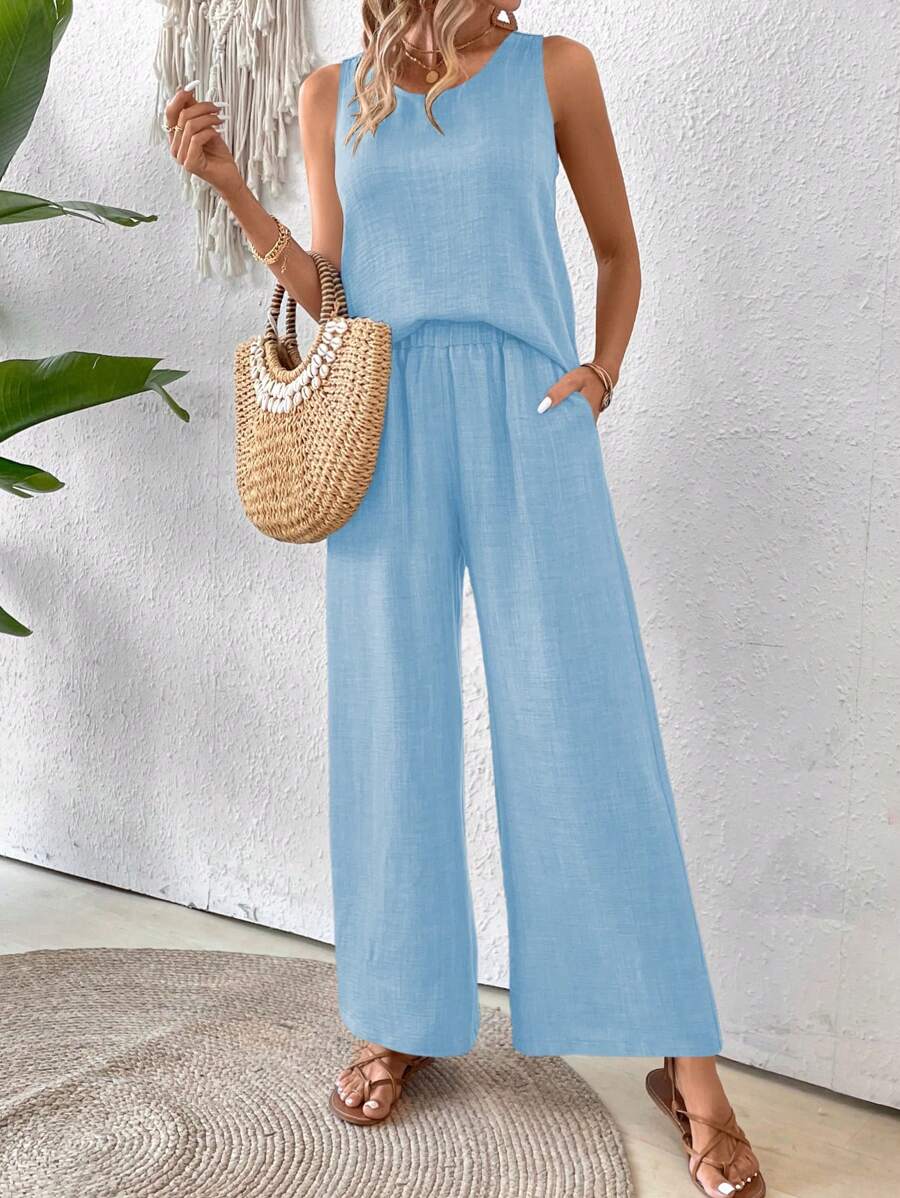 Conjunto Calvaya Casual com Top e Calça Longa