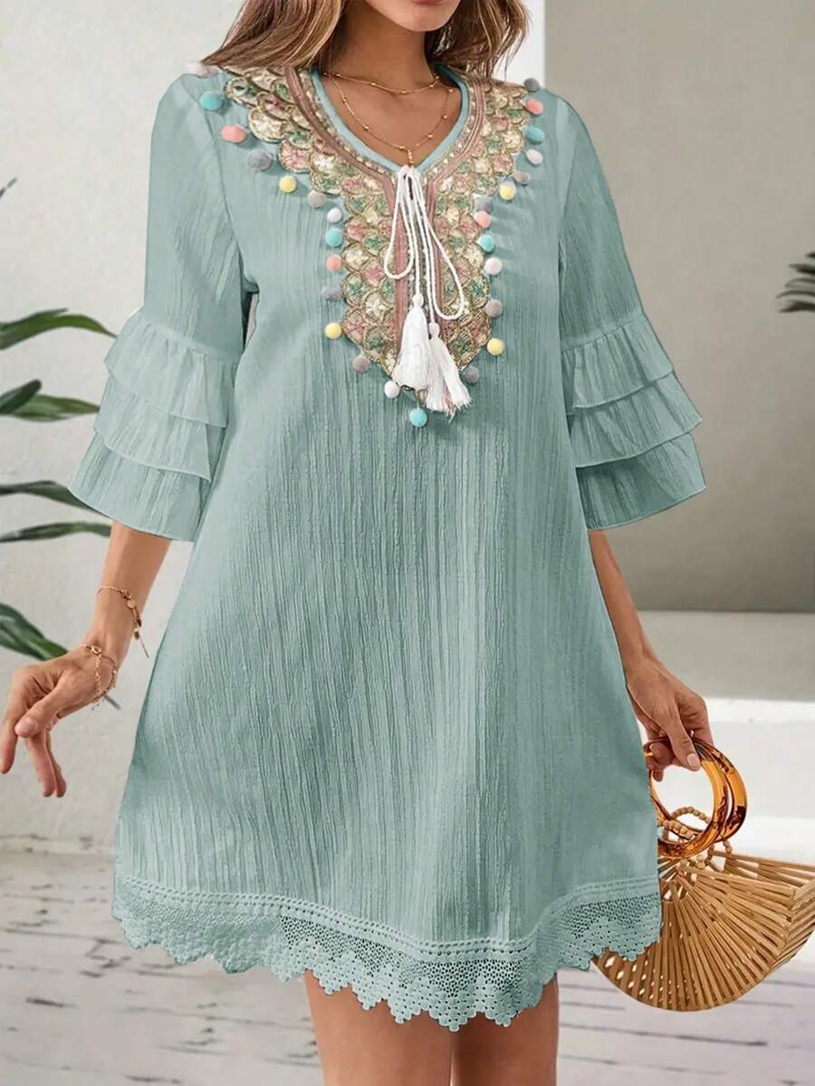 Vestido Isadora Bordado Curto