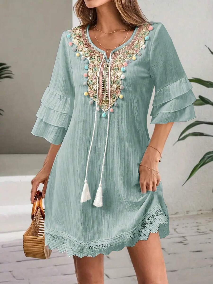 Vestido Isadora Bordado Curto