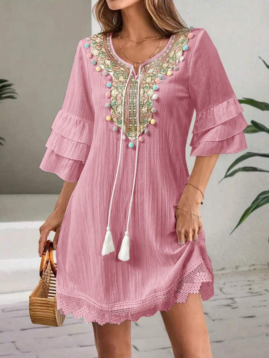 Vestido Isadora Bordado Curto