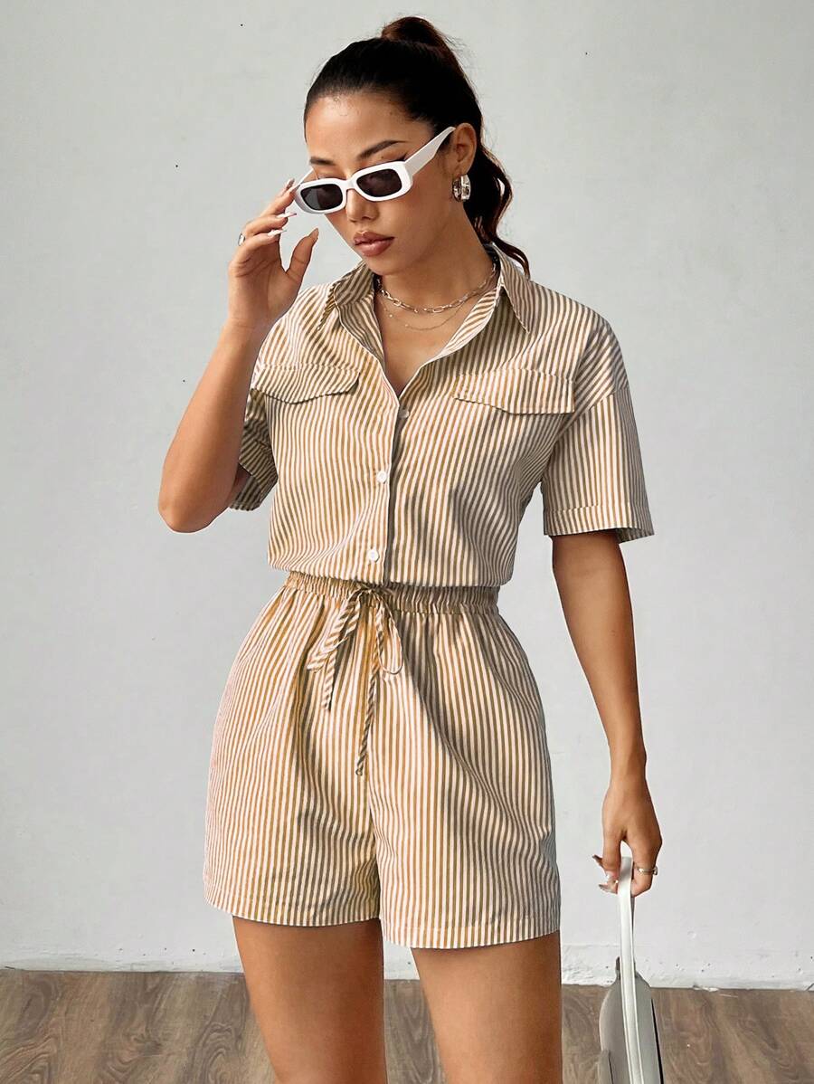 Macacão Flirla Listrado de Verão