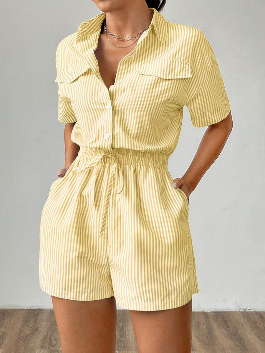 Macacão Flirla Listrado de Verão