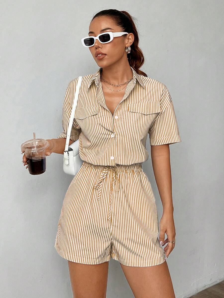 Macacão Flirla Listrado de Verão