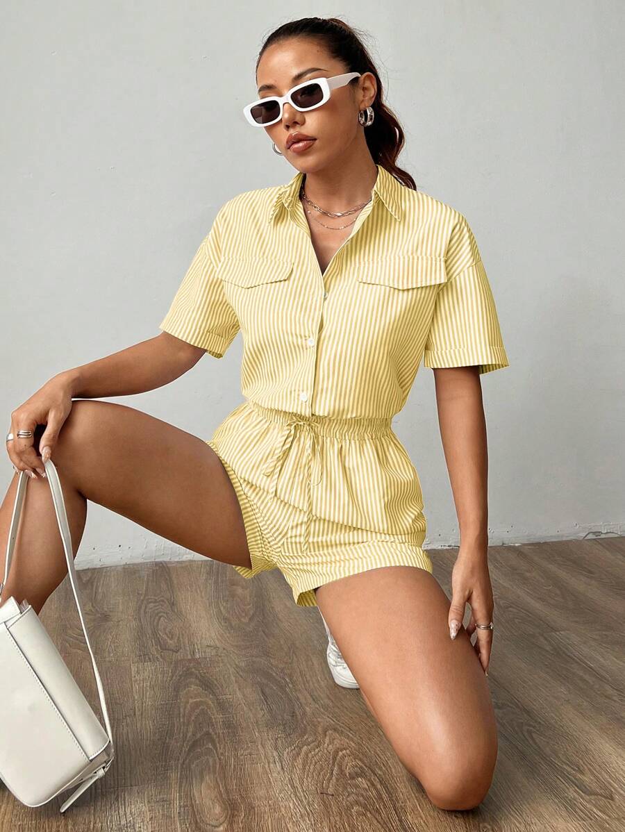 Macacão Flirla Listrado de Verão