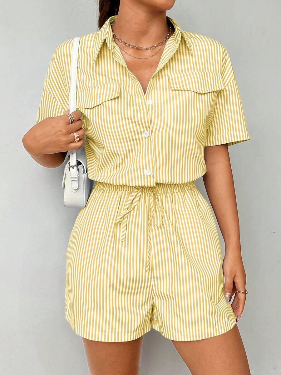 Macacão Flirla Listrado de Verão