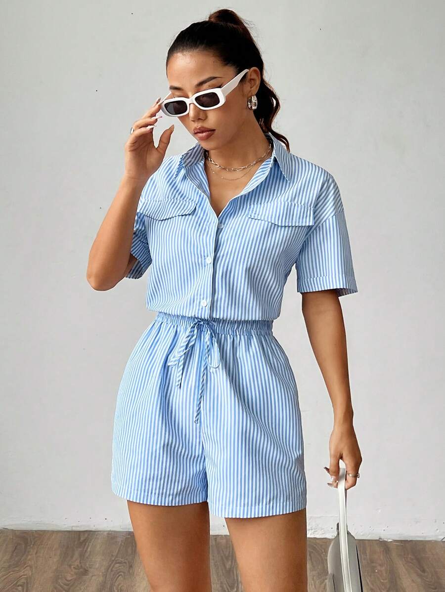 Macacão Flirla Listrado de Verão