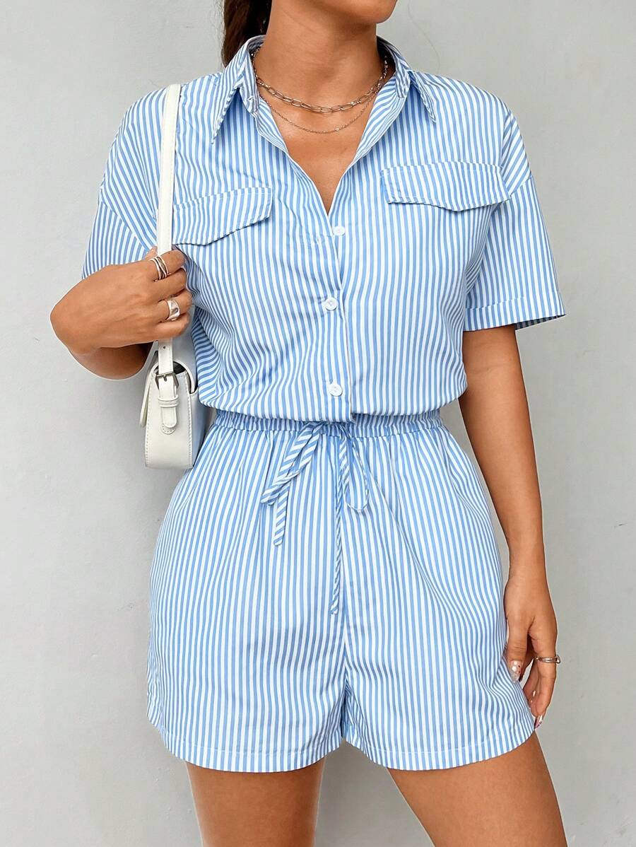 Macacão Flirla Listrado de Verão