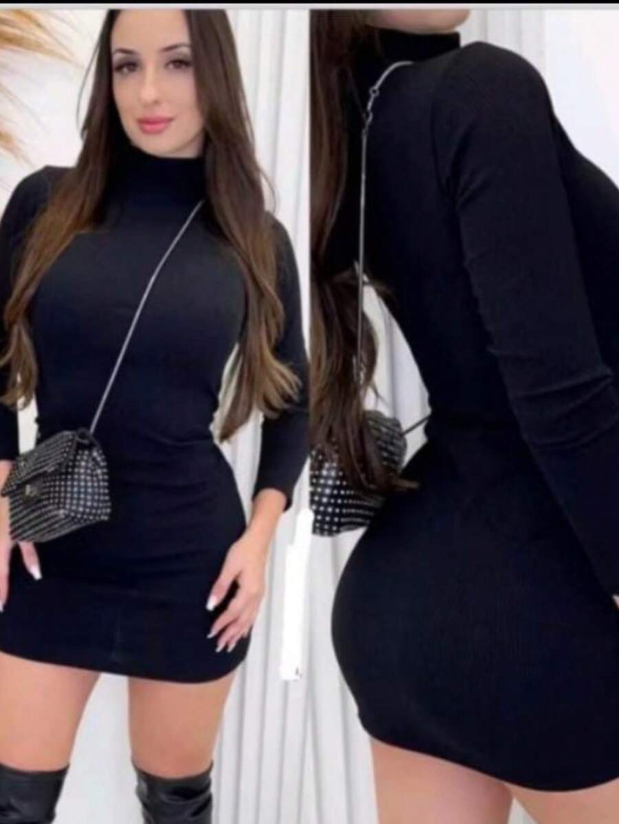 Vestido Bianca Noir Ribbed