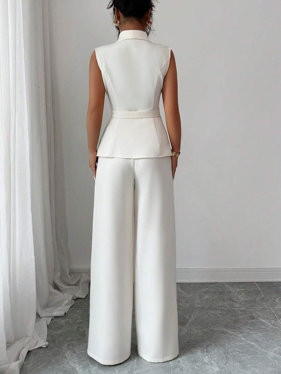 Conjunto Clara Elegante com Blazer Assimétrico e Calça