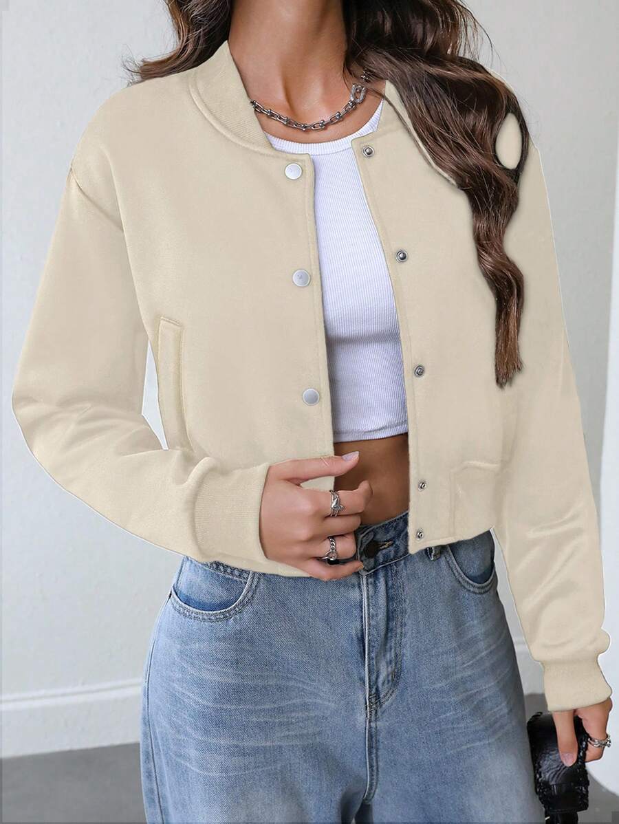 Jaqueta Bianca Cropped Casua