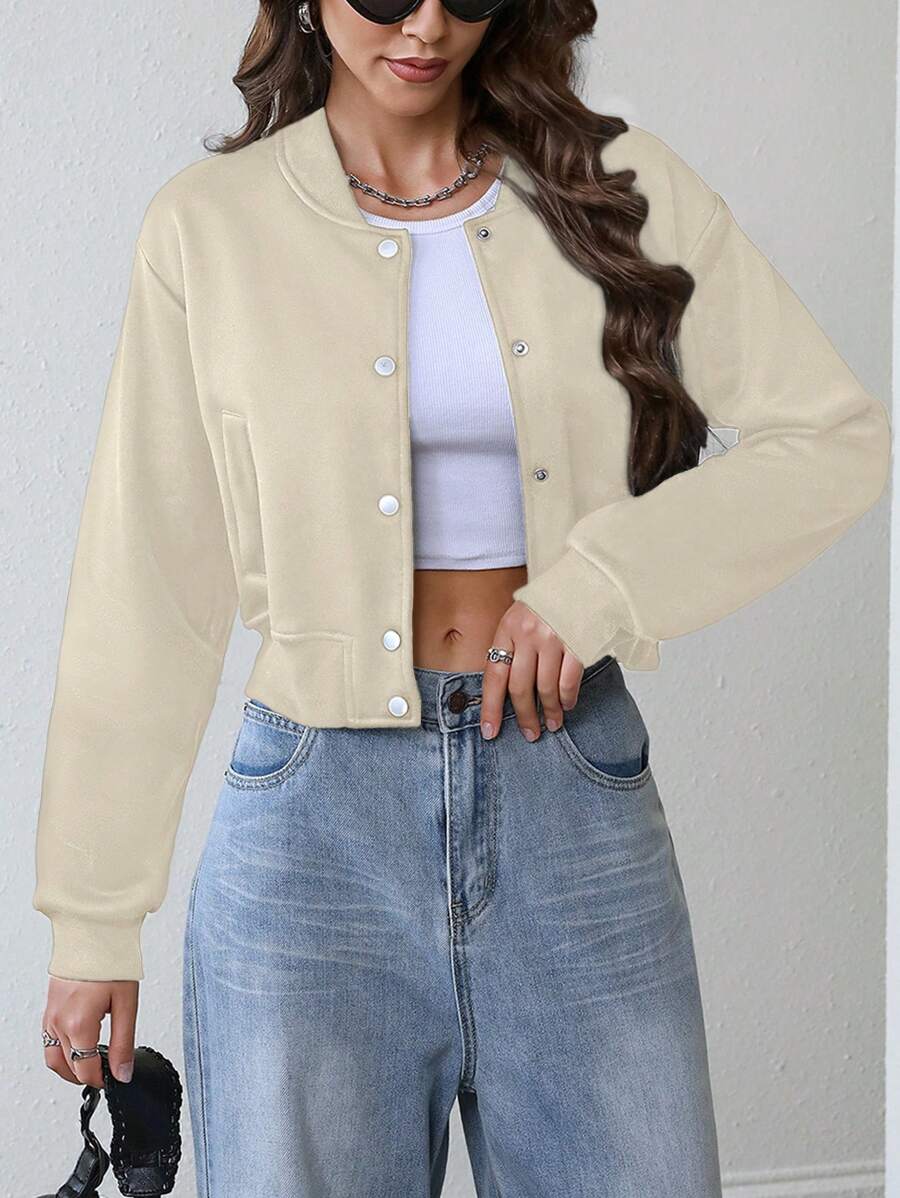 Jaqueta Bianca Cropped Casua